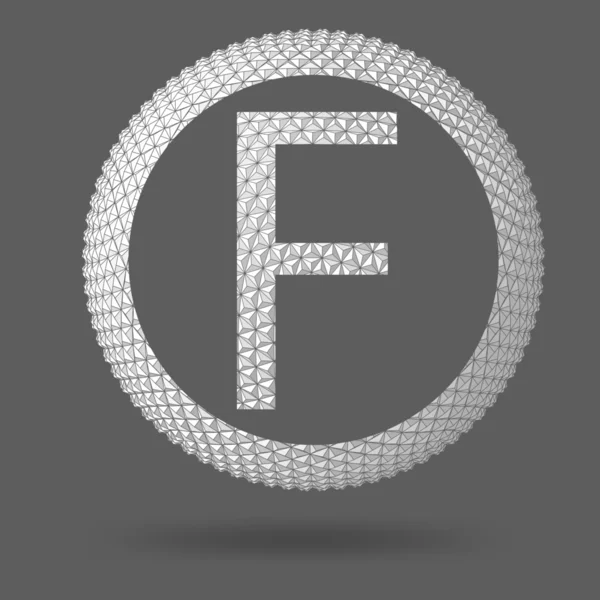 The letter F. Polygonal letter. Abstract Creative concept vector background. Vector Illustration eps 10 for your design. — ストックベクタ