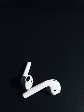 Flat lay photography, Apple airpods photos, black and white wallpapers. clipart