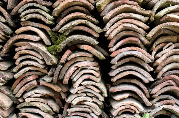 Heap of old greek roof tiles — Stock Photo, Image