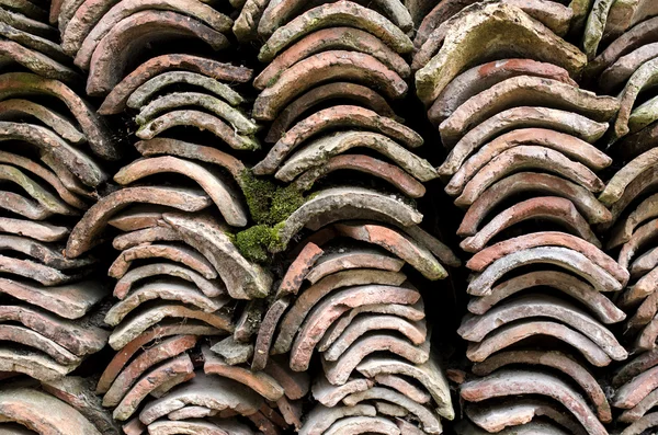 Heap of old greek roof tiles Royalty Free Stock Images