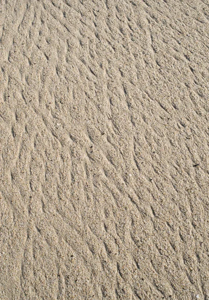 Υγρή Άμμος Γραμμές Μετά Θαλάσσιο Κύμα Closeu — Φωτογραφία Αρχείου