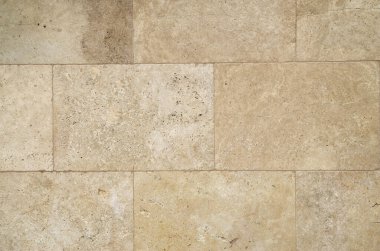 Yeni açık kahverengi taş duvar Güneşli Da 'da yakın çekim