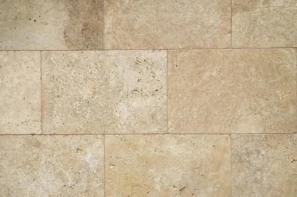 Yeni açık kahverengi taş duvar Güneşli Da 'da yakın çekim