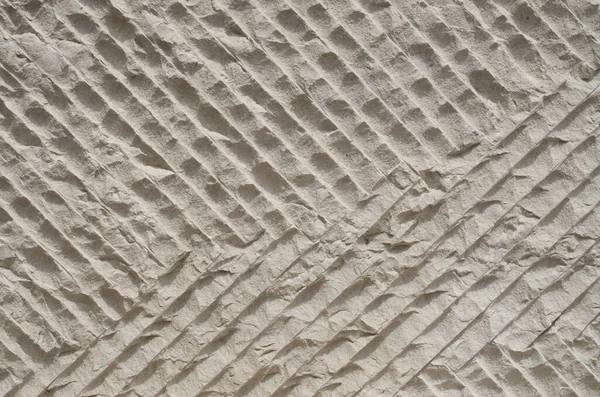 New Ecru Relief Limestone Closeup Wal — Stock Photo, Image