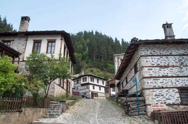 Die Alten Steinhäuser Des Dorfes Shiroka Laka Den Rhodopen Bulgari — Stockfoto