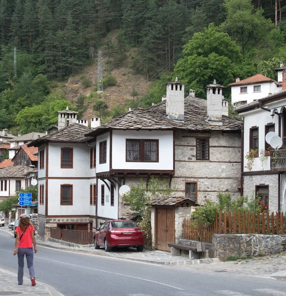 Stare Kamienne Domy Wsi Shiroka Laka Rodopach Bulgari — Zdjęcie stockowe
