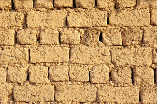Old adobe wall closeup