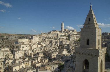 Matera, Basilicata, Güney İtalya, Europ 'un panoramik manzarası