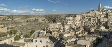 Matera, Basilicata, Güney İtalya, Europ 'un panoramik manzarası