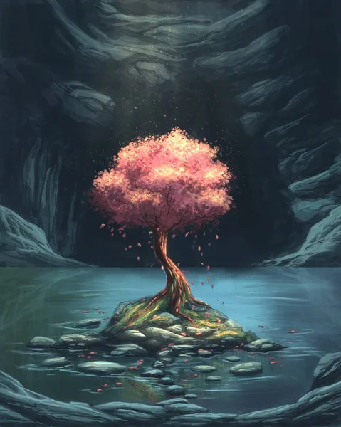 Розовое Дерево Пещере — стоковое фото