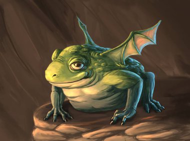 dragon frog in the cave
