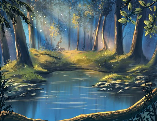 Фантастичний Ліс Вранці — стокове фото