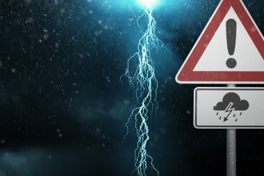 Caution - Thunderstorm ahead clipart