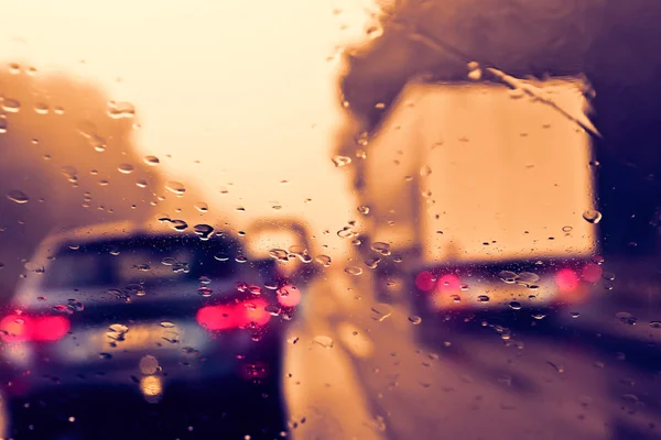 Commuter Traffic - Bad Weather — Stock Photo, Image