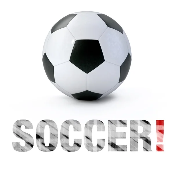 3D-balón de fútbol sobre fondo blanco — Foto de Stock