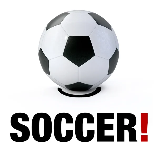 3D-soccer Ball op witte achtergrond — Stockfoto