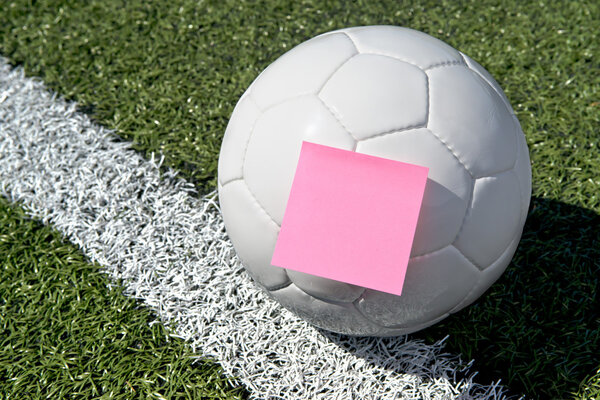 Soccer Ball and Sticky Note