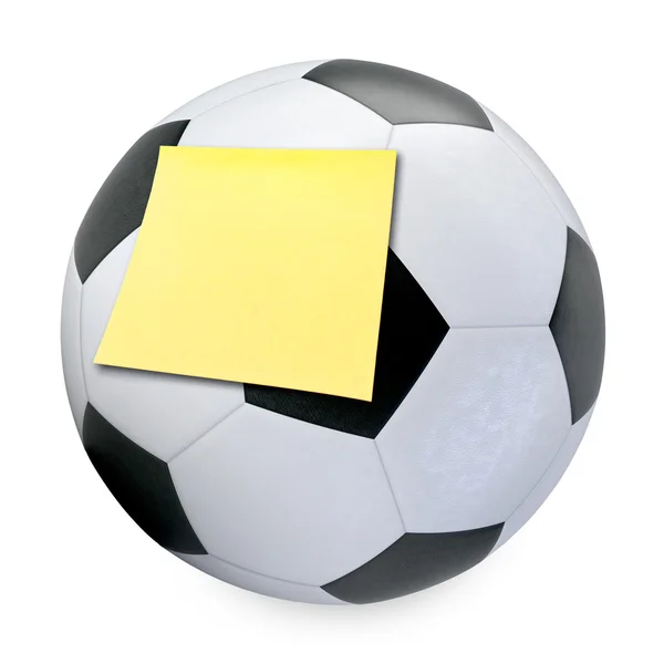 3D Soccer Ball and Sticky Note — Stock Photo, Image