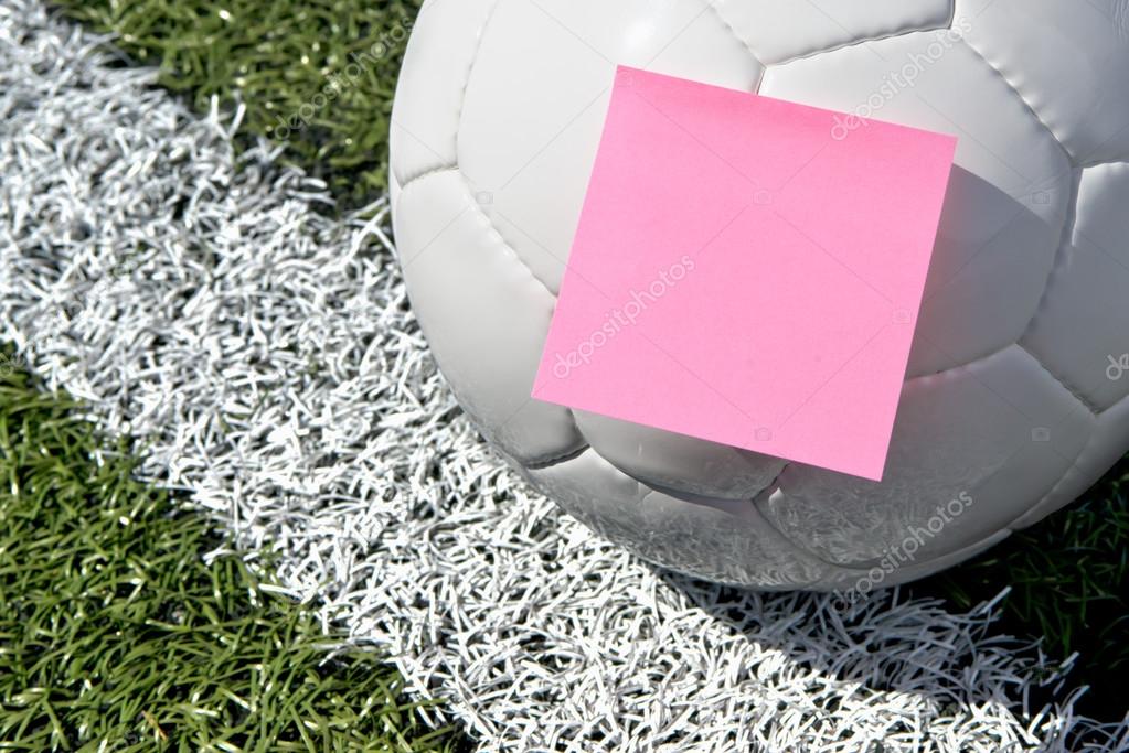 Soccer Ball and Sticky Note