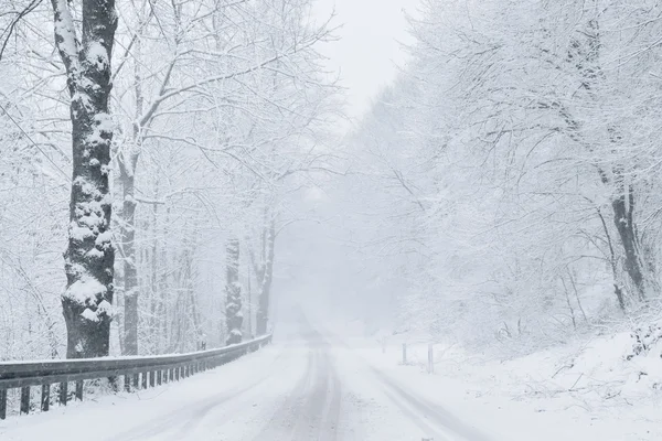 Sfondo invernale - Strada invernale — Foto Stock