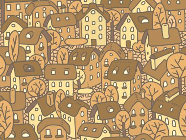 Evleri ve avluları ile Seamless Modeli