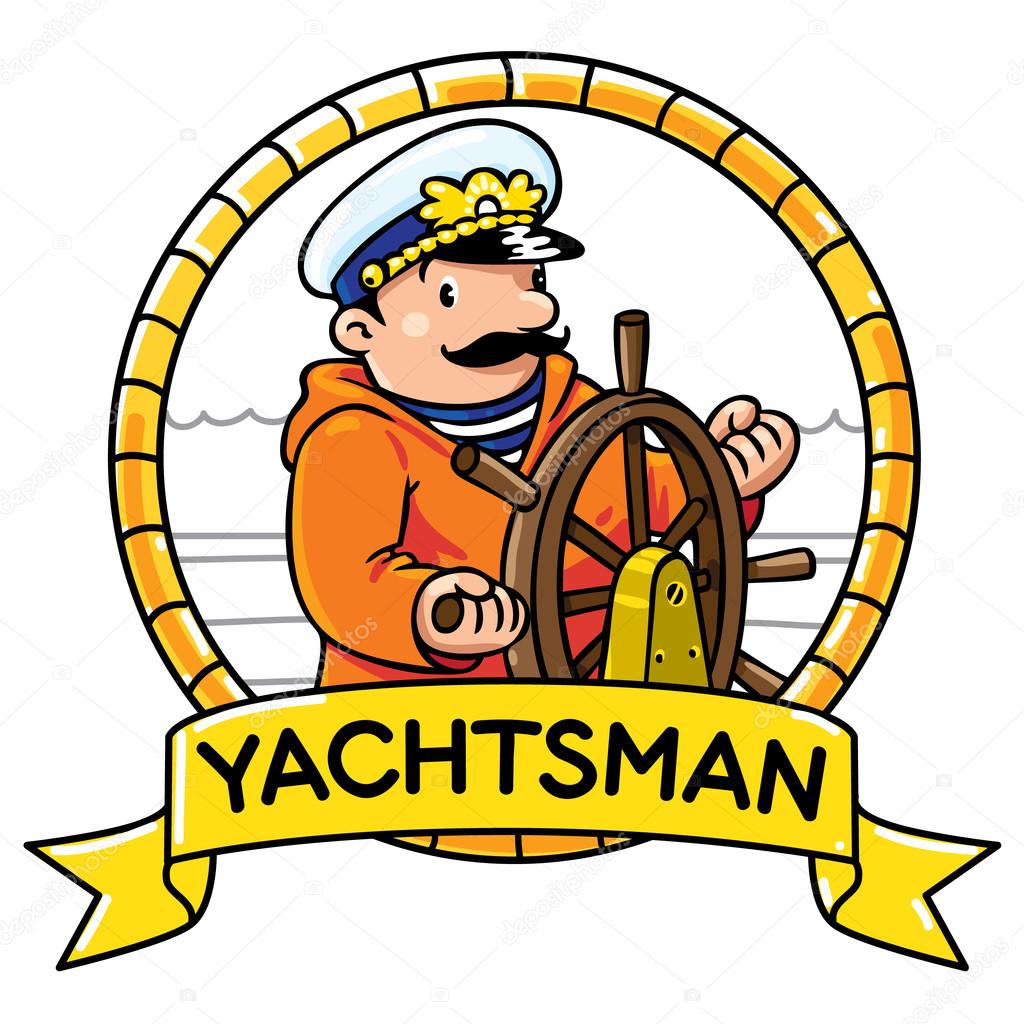 Funny captain or yachtsman. Profession ABC series