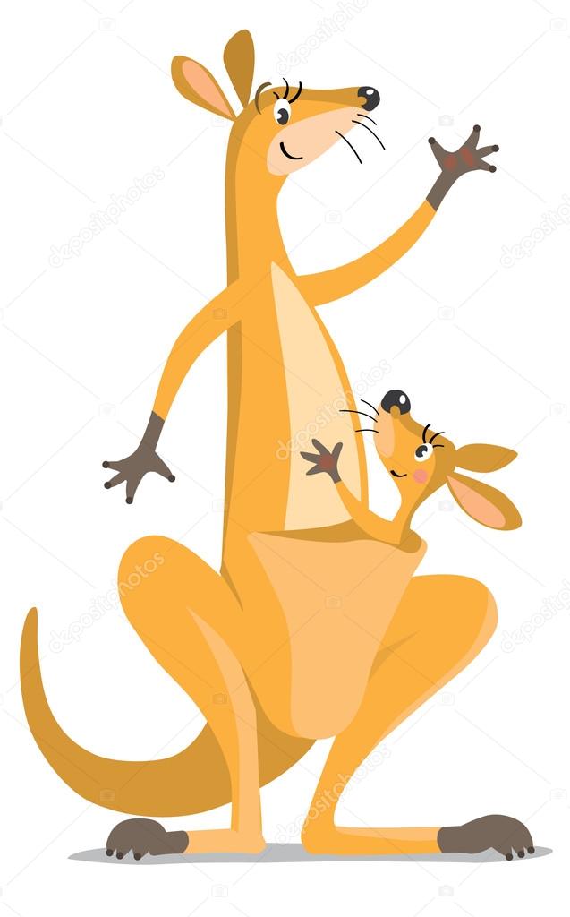 Two funny kangaroos