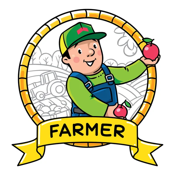 Funy фермера або садівника. Професія серії АВС — стоковий вектор