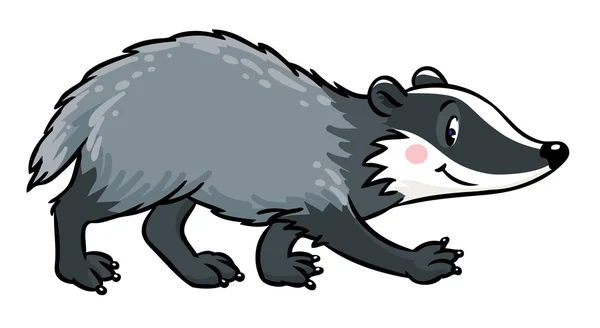 Weinig grappig badger. Kinderen vector illustratie — Stockvector