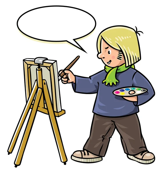 Αστεία καλλιτέχνη ή ζωγράφος. — Διανυσματικό Αρχείο