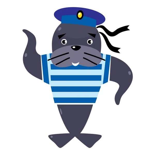 Marinero divertido sello — Vector de stock