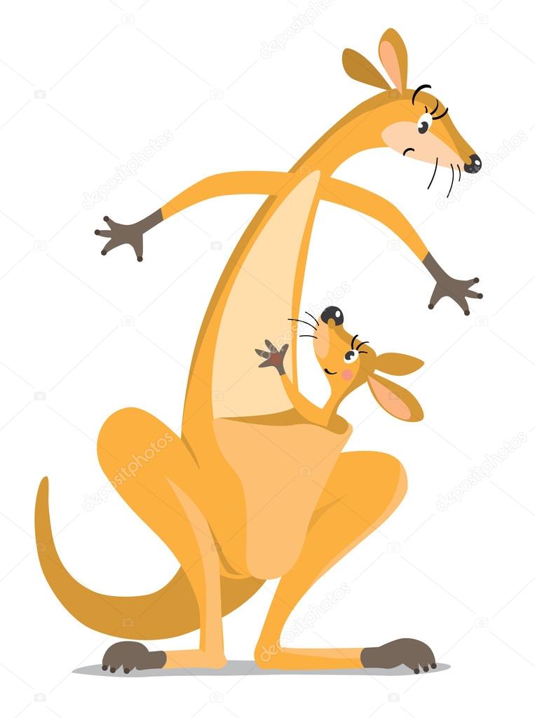 Deux Droles De Kangourous Image Vectorielle Par Passengerz C Illustration