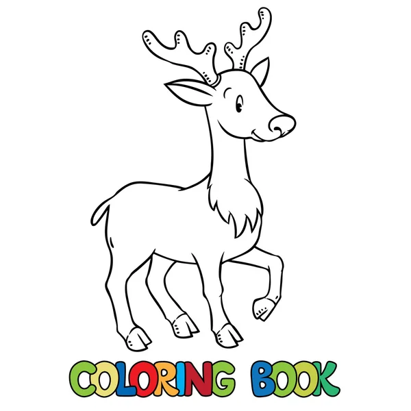 Libro para colorear de lttle ciervo joven divertido o cervatillo — Archivo Imágenes Vectoriales