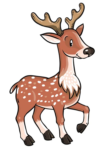 Küçük komik genç geyik veya açık kahverengi — Stok Vektör