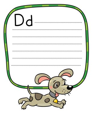 Küçük köpek ya da Abc için köpek yavrusu. Alfabe D