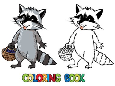 Küçük komik Rakun kitap boyama