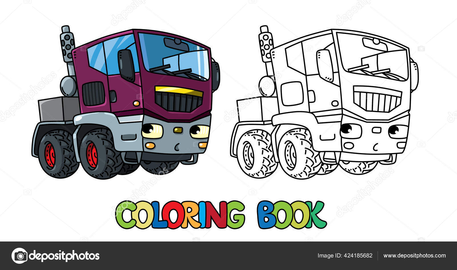 Livro Para Colorir Com Trator Ilustração do Vetor - Ilustração de você,  objetos: 61888894