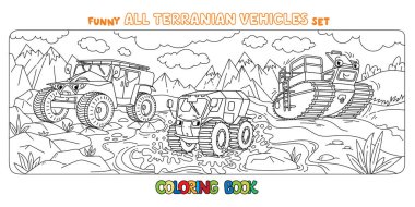 Gözleri olan komik bir kurtarma aracı. Araba boyama kitabı
