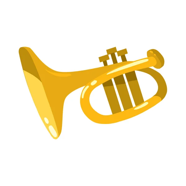 The trumpet. Brass instrument vector illustration — Stock Vector