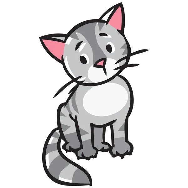 Грустная сидящая кошка — стоковый вектор