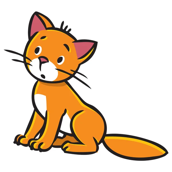 Triste gato sentado — Vector de stock