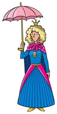 Kraliçe taç şemsiye ile