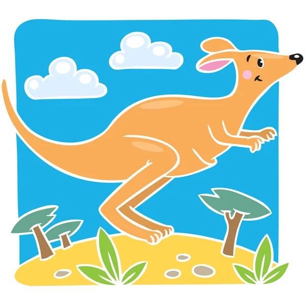 Gyermekek vektoros illusztráció a kis kenguru. — Stock Vector