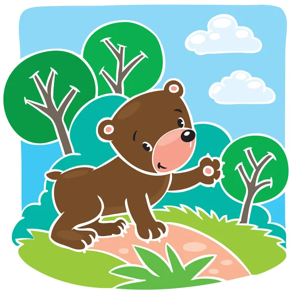 Kinder Vektor Illustration von kleinen Teddybär — Stockvektor