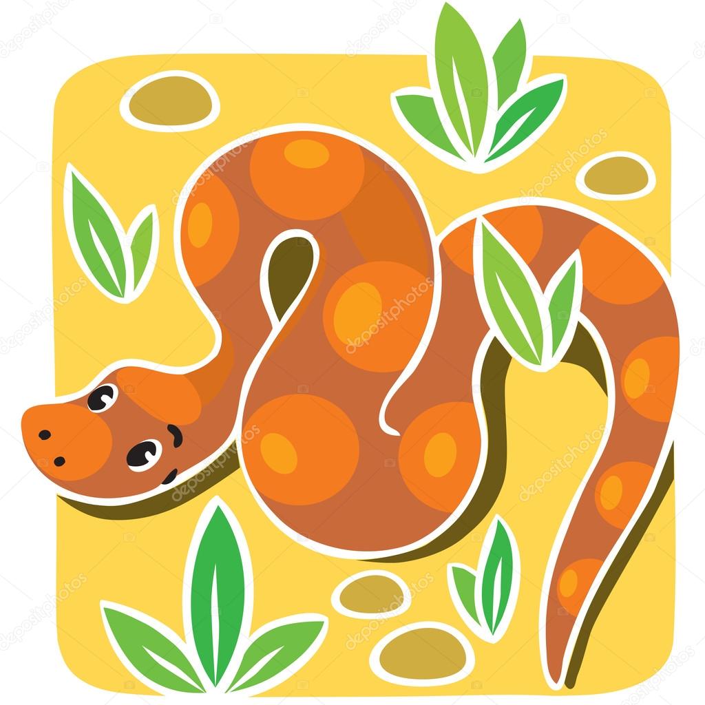 Children vector illustration of snake.