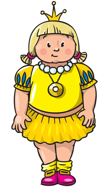 Pequeña princesa gorda — Vector de stock