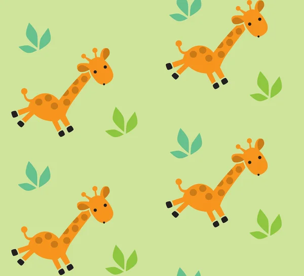 Seamless pattern with funny giraffes. — Stock Vector