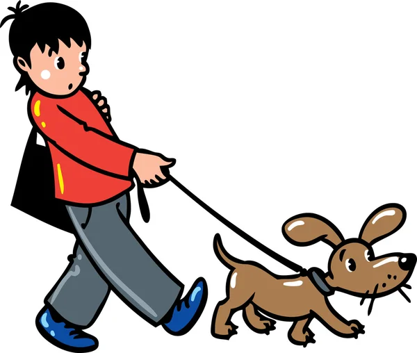 Rapaz com um cão —  Vetores de Stock