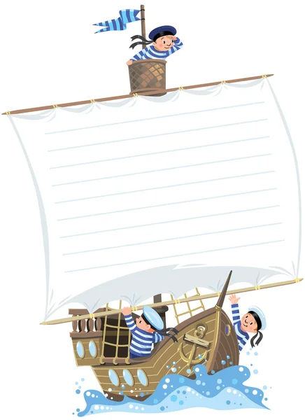 gemi ve mutlu denizci ile banner