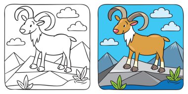 Komik vahşi urial veya ram boyama kitabı